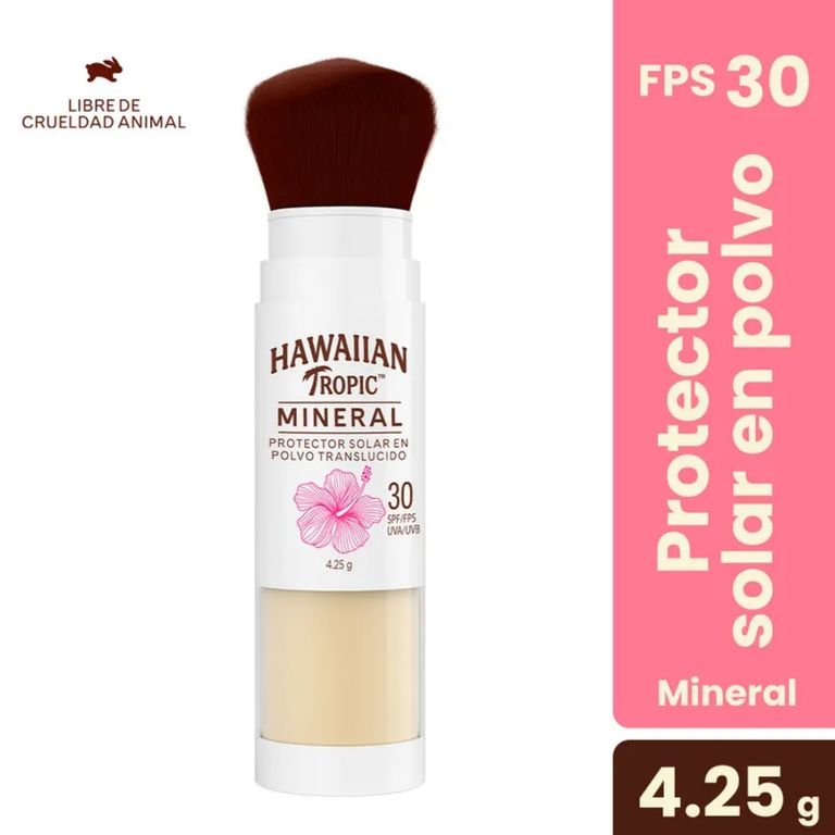 Protector Solar en Brocha Hawaiian Tropic Mineral FPS30 Envase 4.25 g