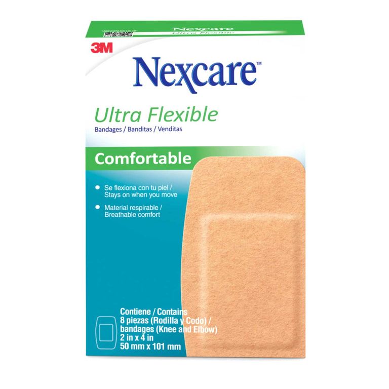 Banditas Nexcare Ultraflex Codo Rodilla Caja 8 Und