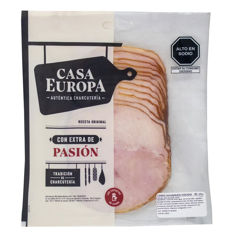 Lomo Ahumado Cocido Casa Europa Empaque 200 g