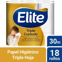 ELITE - Papel Higiénico Triple Hoja Pack 18 Rollos