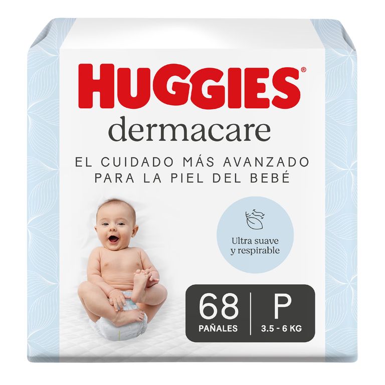 Pañales Huggies Dermacare Talla P Empaque 68 Und