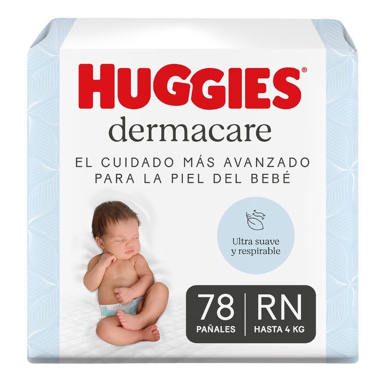 Pañales Huggies Dermacare Etapa 0/RN Empaque 78 Und
