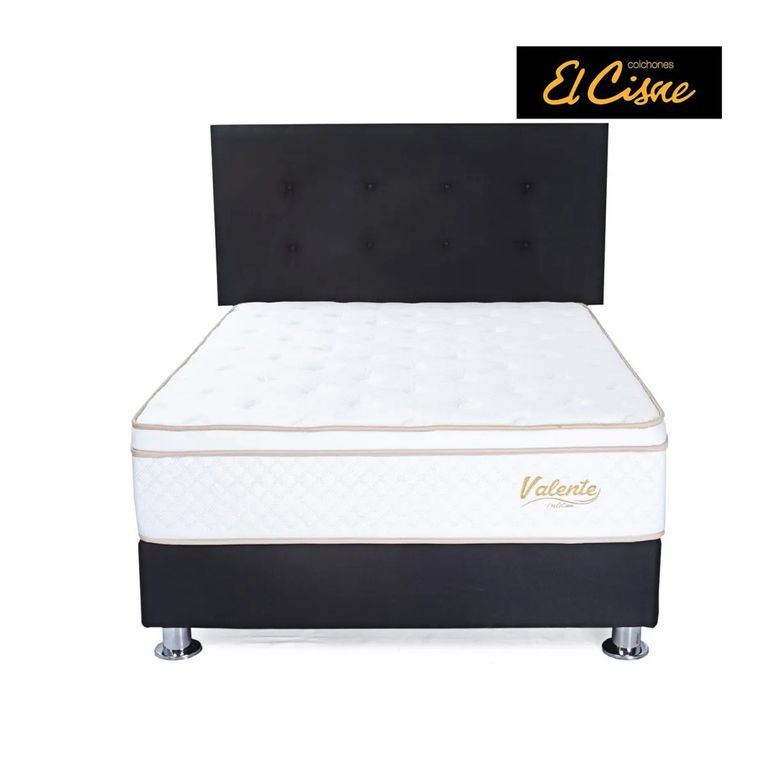 Dormitorio Valentte Negro 1.5 Plz Col+Tar+Cab