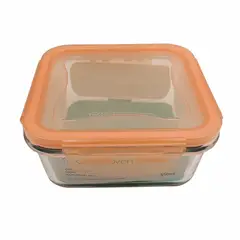 Casa Joven - Hermético Vidrio Cuadrado 550mL Coral