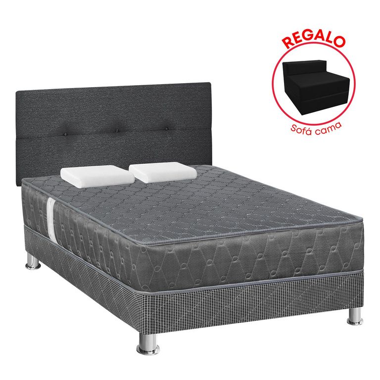 DORM JALLPA GRIS 2PLZ+SOFA CAMA