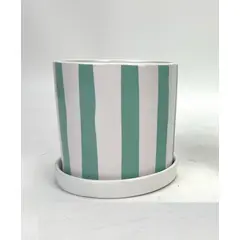 Casa Joven - MACETA CERAMICA COLOR VERDE AGUA