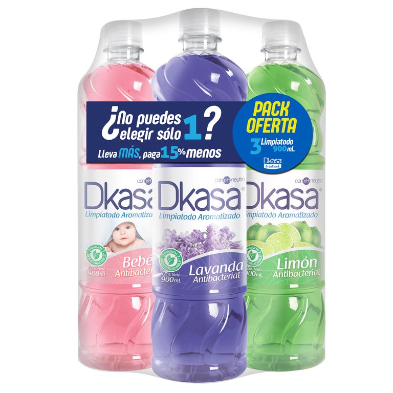 Limpiatodo Dkasa Aromatizado Pack 3 Botellas 900 mL