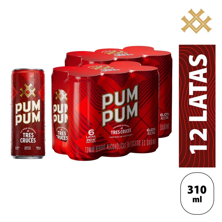 Cerveza Pum Pum 2 Sixpack Lata 310 mL