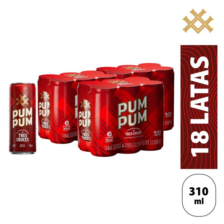 Cerveza Pum Pum 3 Sixpack Lata 310 mL