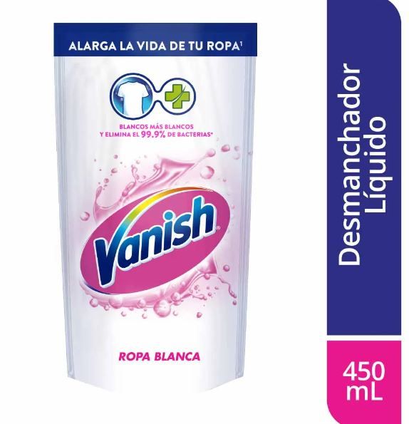 Quitamanchas Líquido Vanish Ropa Blanca Doypack 450 mL
