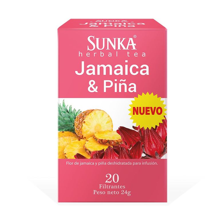 Infusión Filtrante Jamaica y Piña Sunka Caja 20 Sobres