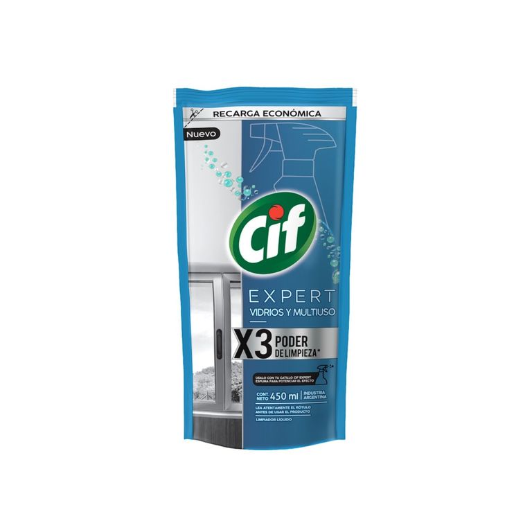 Limpiador de Vidrios Cif Expert Doypack 450 mL