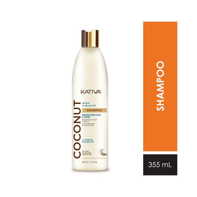 Shampoo Coconut Almond Retinol Kativa Botella 355 mL