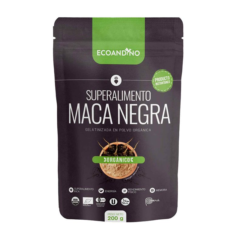 Maca Negra Gelatinizada Ecoandino Orgánica Doypack 200 g