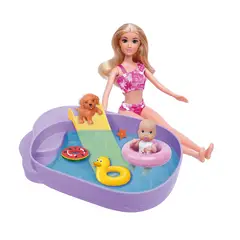 KIDS N PLAY - Muñeca Fashion con Mini Piscina