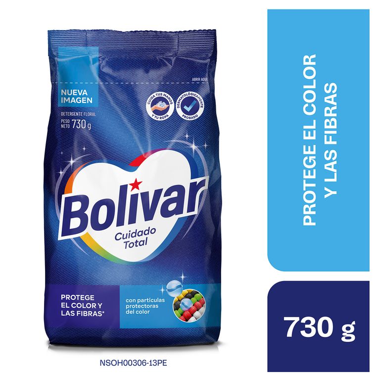 Detergente en Polvo Bolívar Cuidado Total Bolsa 730 g