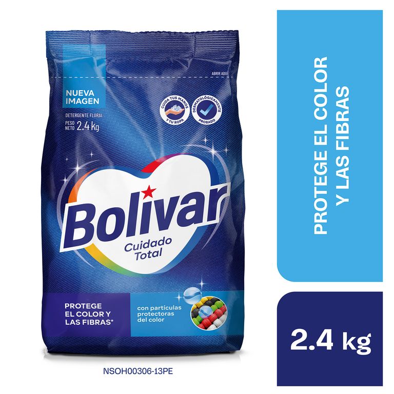 Detergente en Polvo Bolívar Cuidado Total Bolsa 2.4 Kg