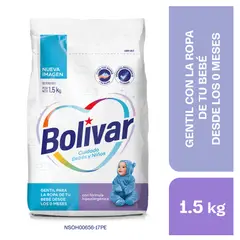 BOLIVAR - Detergente en Polvo Bolivar Cuidado Bebés Niños Bolsa 1.5 Kg