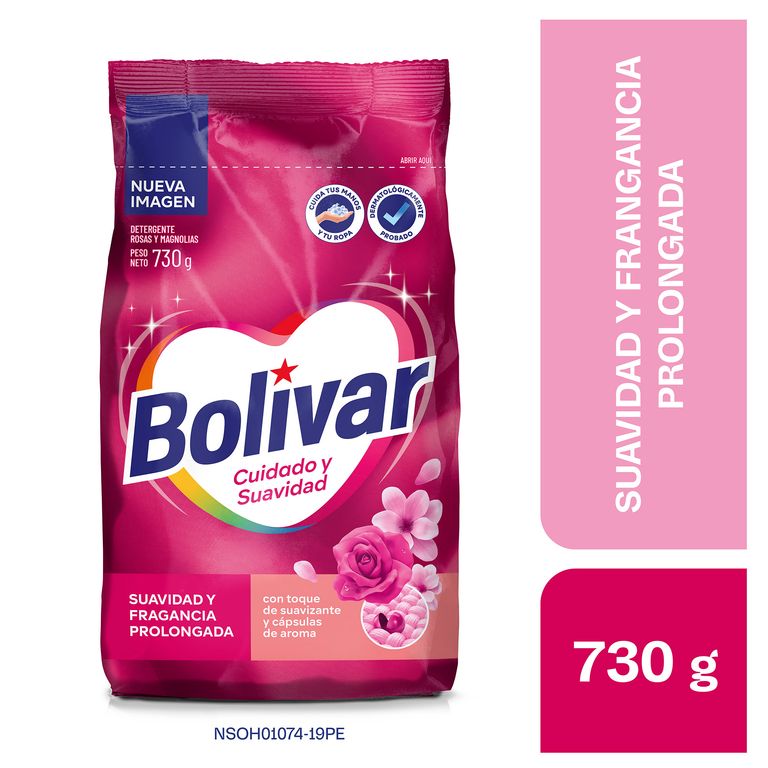 Detergente en Polvo Bolivar Cuidado Suavidad Bolsa 730 g