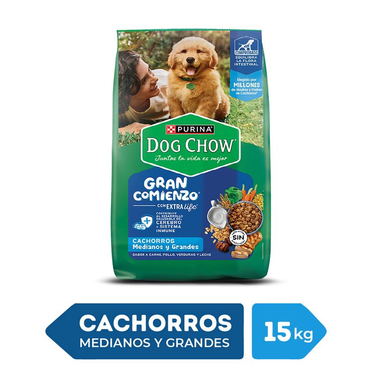 Alimento Seco Cachorros Grandes Dog Chow Carne Pollo Bolsa 15 Kg