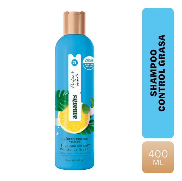 Shampoo Amarás Raíces y Puntas Felices Envase 400 mL