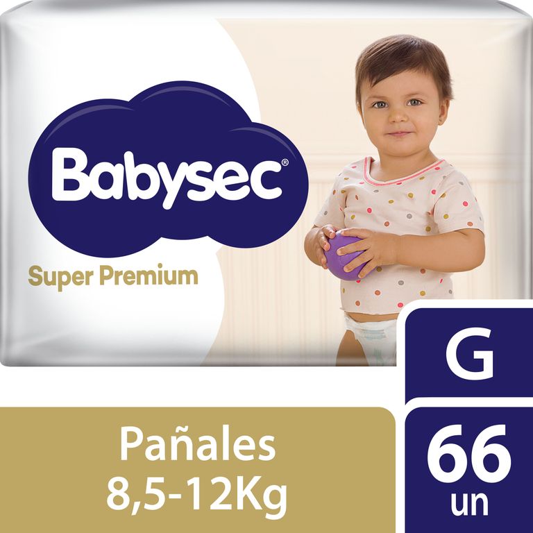Pañales Babysec Súper Premium Talla G Empaque 66 Und