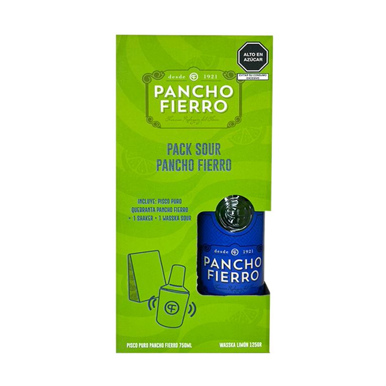 Pisco Pancho Fierro Quebranta 750 mL + Waskka Sour + Shaker