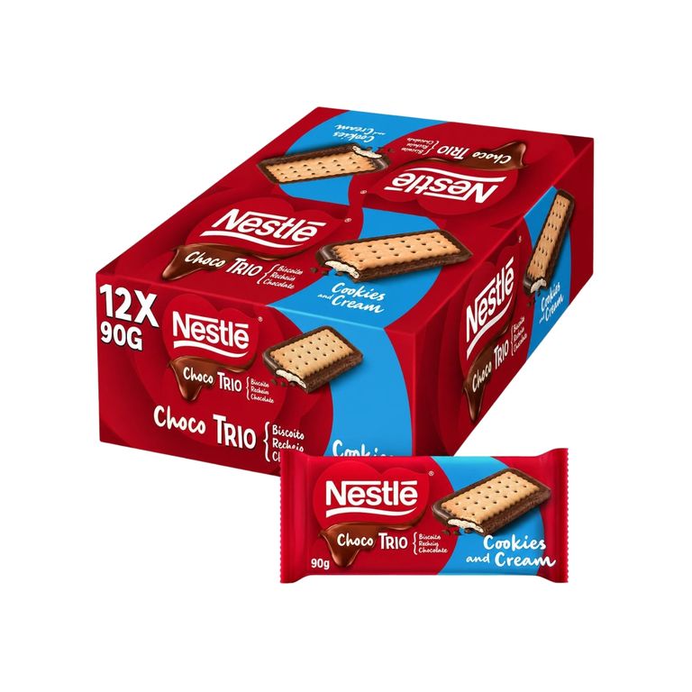 Galleta Nestlé Chocotrio Cookies & Cream Caja 12 Und