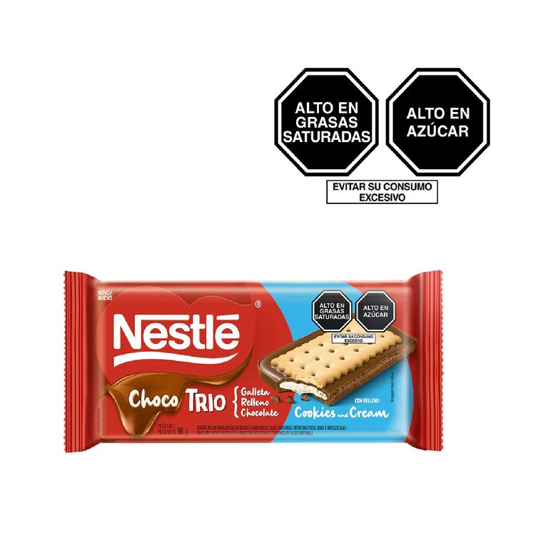 Galleta Nestlé Chocotrio Cookies & Cream Empaque 90 g