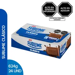 SUBLIME - Chocolate Tableta Sublime Clásico con Leche Display 24 Und