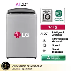 LG - Lavadora WT7DV6T 17 Kg AI DD Inteligencia Artificial Carga Superior Gris LG