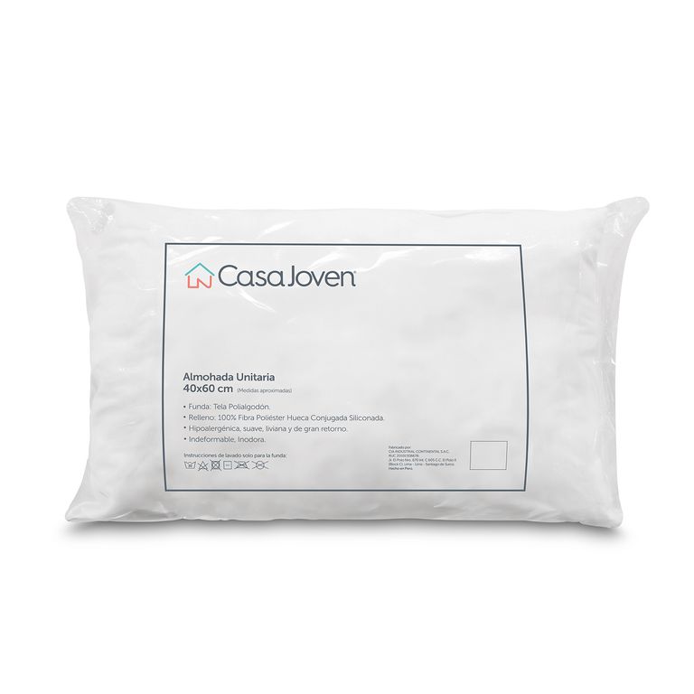 Almohada Unitaria Polialgodon 40x60 cm
