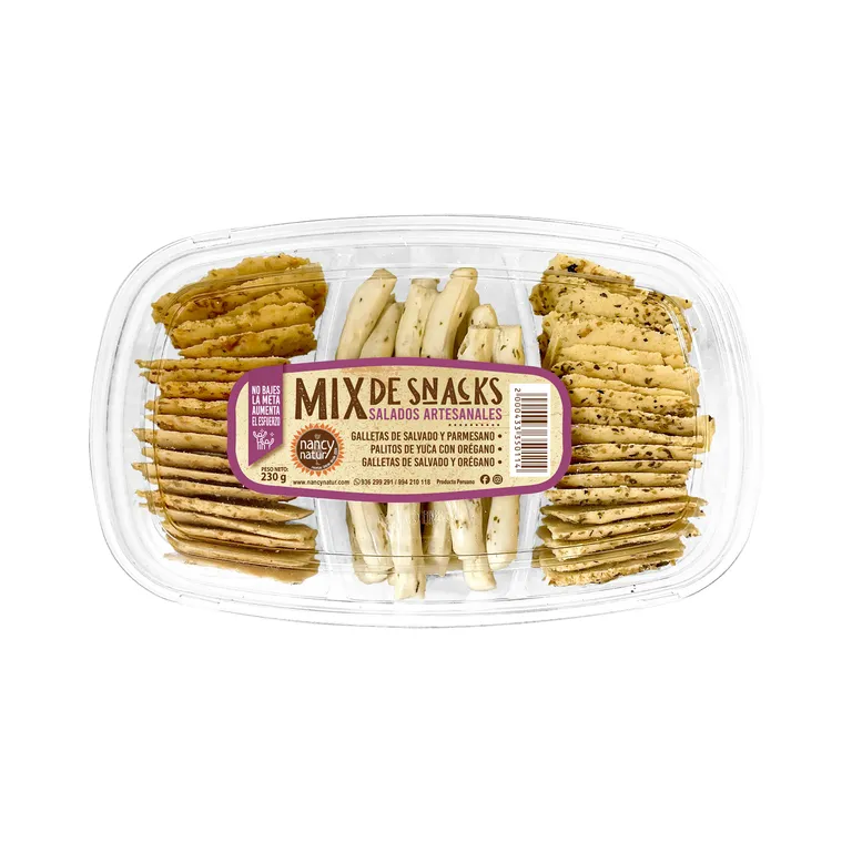 Mix Galletas De Salvado Y Parmesano/Orégano Y Palitos de Yuca