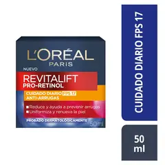 LOREAL PARIS - Crema de Día Loreal Revitalift Retinol Envase 50 mL