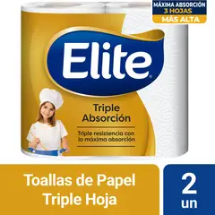ELITE - Papel Toalla Elite Triple Absorción Empaque 2 Und