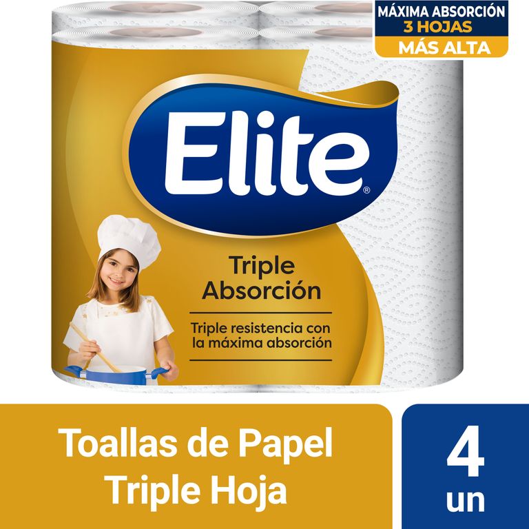 Papel Toalla Elite Triple Absorción Empaque 4 Und