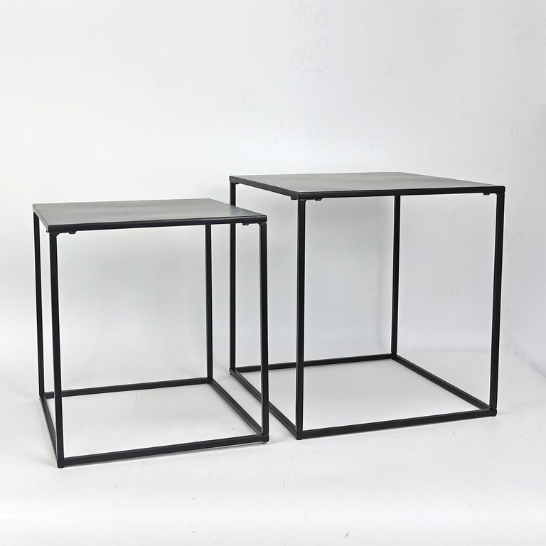 Set De 2 Mesas Laterales Black Metal