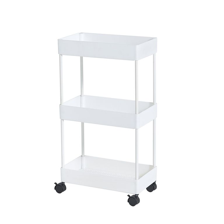 Carrito Organizador Con Ruedas Blanco 22 x 40 x 72 Cm