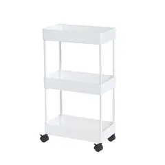 CASA JOVEN - Carrito Organizador Con Ruedas Blanco 22X40X72Cm