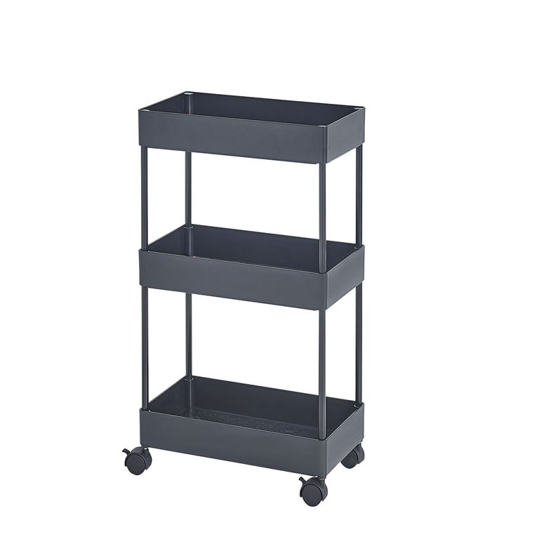 Carrito Organizador Con Ruedas Negro 22 x 40 x 72 Cm