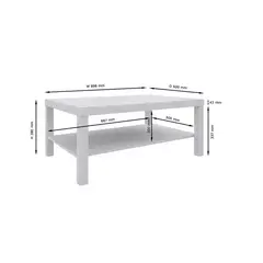 CASA JOVEN - Mesa De Centro Blanca 90X60X38Cm