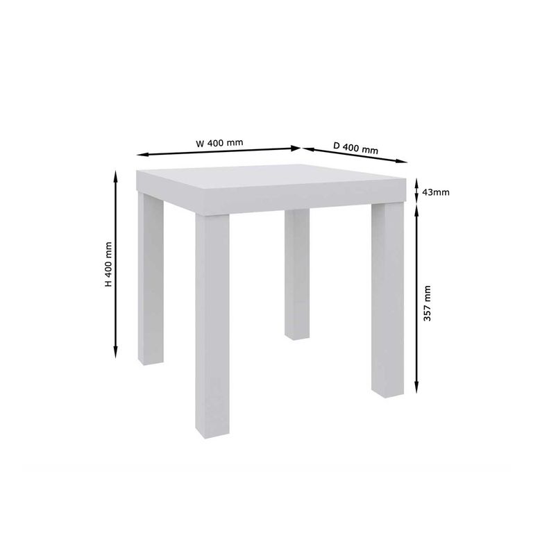 Mesa Lateral Blanca 40X40X40Cm