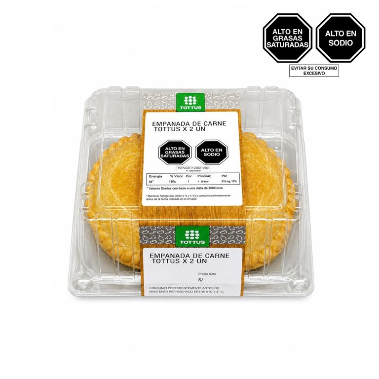 Empanada de Carne Tottus Empaque 2 Und
