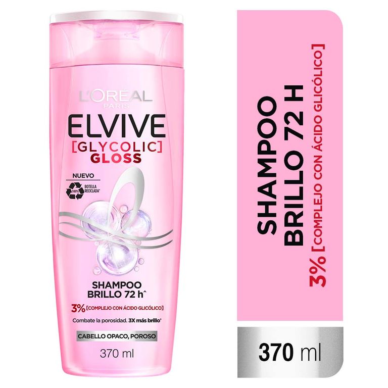 Shampoo Elvive Glycolic Gloss Botella 370 mL