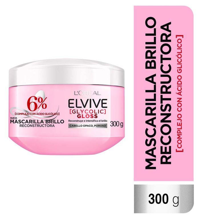 Mascarilla Capilar Elvive Glycolic Gloss Envase 300 mL