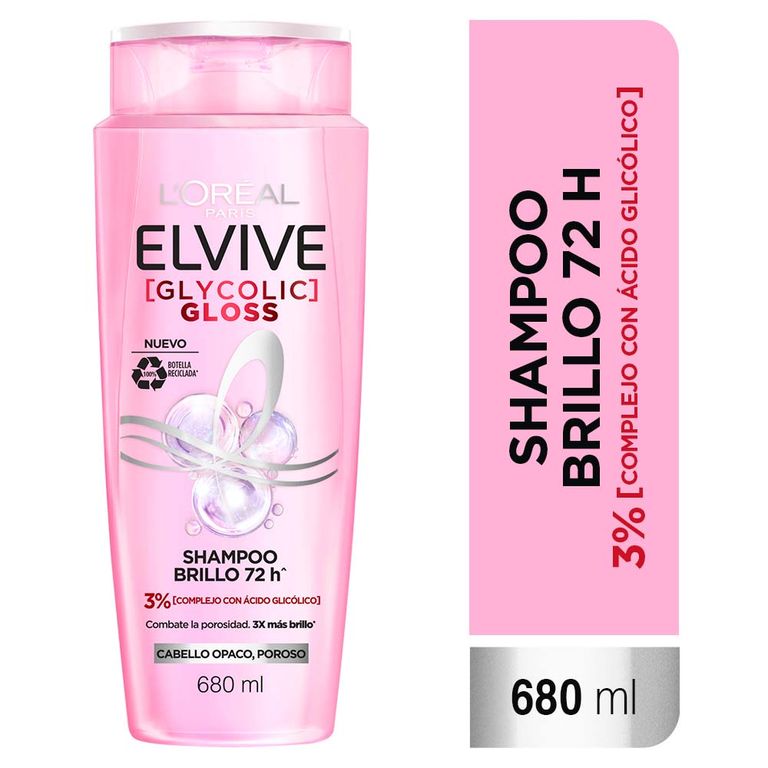 Shampoo Elvive Glycolic Gloss Botella 680 mL