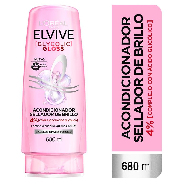 Acondicionador Elvive Glycolic Gloss Botella 680 mL