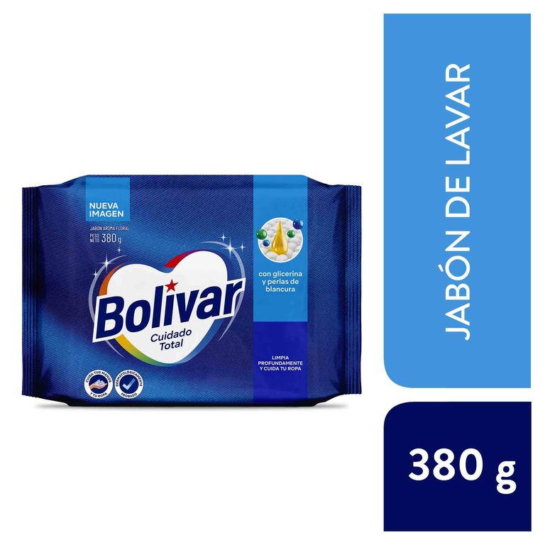 Jabón de Lavar Bolívar Cuidado Total Empaque 380 g