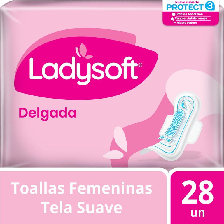Toallas Higiénicas Ladysoft Delgada Tela Suave Empaque 28 Und