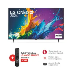 LG - Televisor LG QNED 55" 4K THINQ AI 55QNED80TSA (2024)
